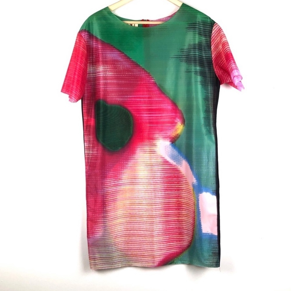 Marni |  abstract print short sleeve shift dress